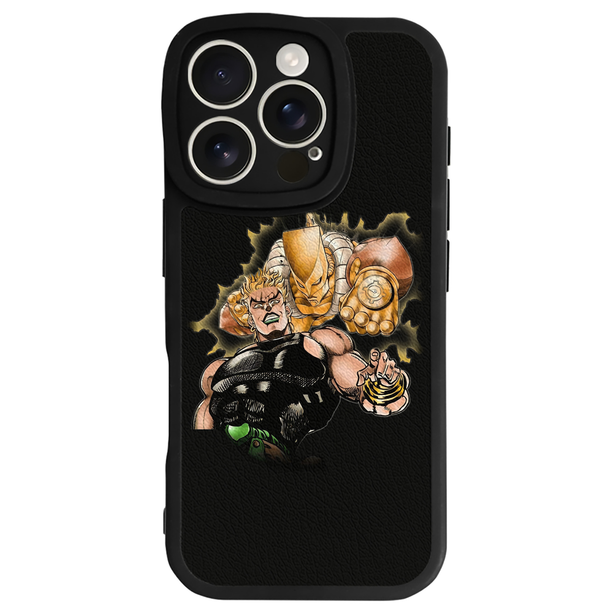 （画像用） ジョジョの奇妙な冒険 ディオ?ブランドー JoJo's Bizarre Adventure Dio Brando 【iPhone 16シリーズ対応】シリコンスマホケース（レザー調） 材質：シリコン